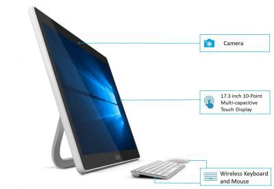 LifeDigital Zed PC 17.3-inch Touch Screen Portable All-in-One Desktop (Intel Celeron/3GB RAM/500GB HDD/Built-in Battery/Windows 10 Home), Silver