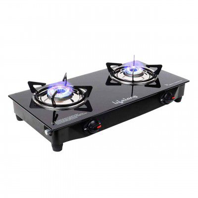 Lifelong LLGS09 Glass Top, 2 Burner Gas Stove, (ISI Certified, Home Service Available), Manual