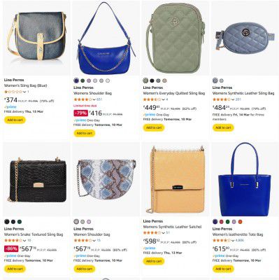 Amazon : Upto 85% off Lino Perros women's Handbag | Start @ 369