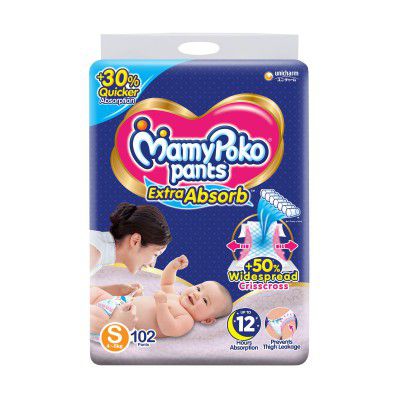 MamyPoko Pants Extra Absorb - S (Pack Of 102)