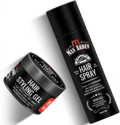Man Arden Get The Hairstyle With Hair Spray Strong (180ml) & Hair Styling Gel (50g)