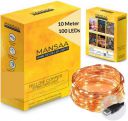 Mansaa Essentials 100 LED Copper Fairy String 10 m Lights with 1 m USB Cable...