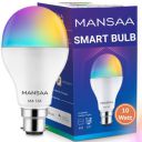 Mansaa Smart Led Bulbs for Home Multi-Color 10W Wi-Fi, Dimmable, Compatible with Google Home & Amazon Alexa Bulb (B22 Pin Holder Type Pack of 1) - M4 16x...