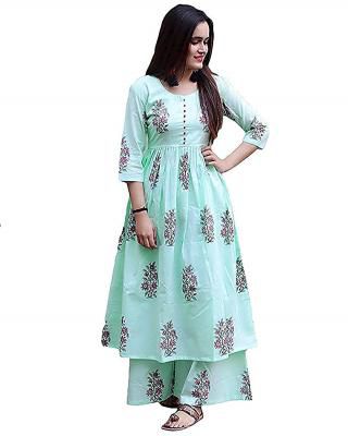 Marlin Womens Cotton Kurti With Palazzo Pant Set