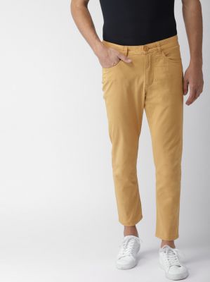 Mast & Harbour Regular Fit Men Yellow Trousers 