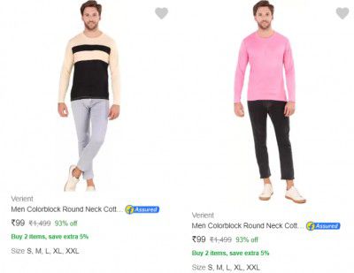 Men Full Sleeves T-shirts Starting @ ₹99