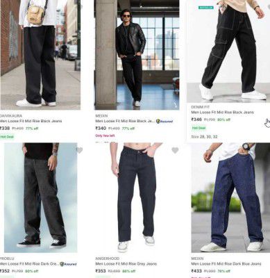 FLIPKART: Men's Loose Jeans Starts at Rs 283