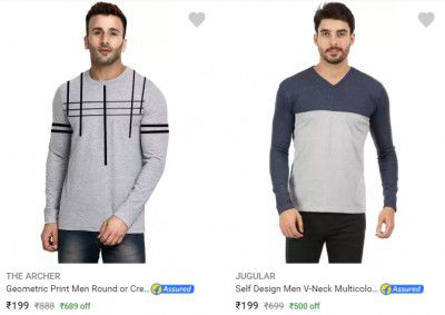 Men's Full Sleeeve Men's Tshirt Upto 80% Off