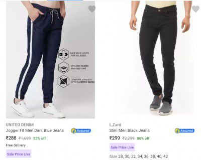 Men's Jeans Min. 70 Percent Off: Flipkart Fashion