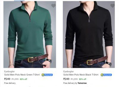 Men's Polo T-shirts Minimum 70% Off under Rs.250