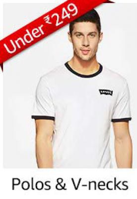 Men's Polo & V-neck T-shirts under Rs.250