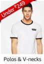 Men's Polo & V-neck T-shirts under Rs.250...