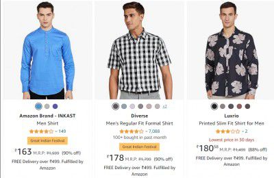Men's Shirts at minimum 80% off