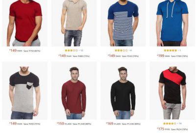 Men's T-Shirts starting at Just Rs. 199