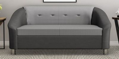 Mexico 2 Seater Sofa in Black & White colour by Furnitech