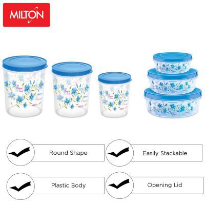 Milton Super Storage Plastic Container Set, 6-Pieces