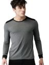 Moda Rapido Color Block Men Round Neck Grey, Black T-Shirt ...