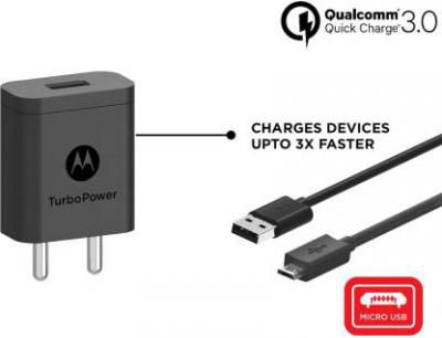Motorola SJSC54 Qualcomm Turbo Power 18W with Micro USB Data Cable 3.1 A Mobile Charger with Detachable Cable