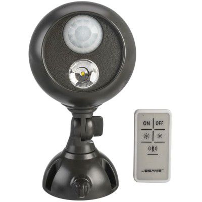 Mr. Beams Electric Powered 50 Watt Remote Control Motion Sensor Smart Light (MB371, Black)