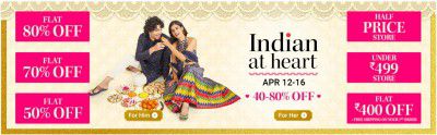 Myntra Indian at Heart Sale: 40% to 80% Off