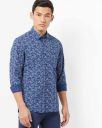 NETPLAY Floral Print Slim Fit Shirt with Patch Pocket...