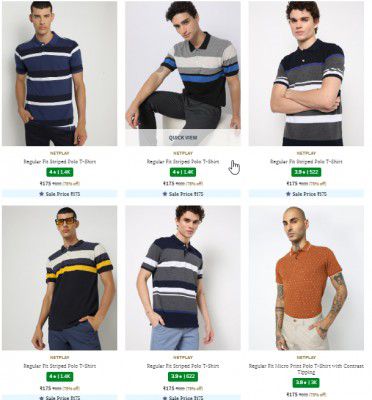 [ All Brand ] Polo Men's T-shirts  Starts At Rs.100