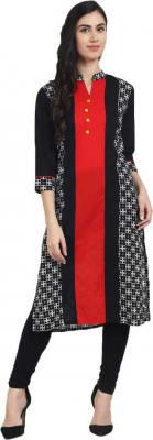 Nayo Women Printed Straight Cotton Blend Kurta