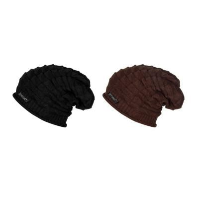 Noise Boy's Acrylic Beanie Knitted Winter Cap Black and Brown_XL (NOICAPWNTRCMB003)
