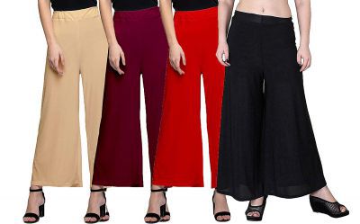 Omikka Women's 160 GSM Cotton Lycra Leggings Combo (Multicolour, Free Size) - Pack-10