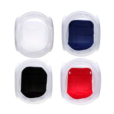 Osaka 60x60 cm Portable Photo Studio Shooting Tent Light Cube Diffusion Soft Box Kit with 4 Colors Backdrops (Red Blue Black White Matte) for Photography