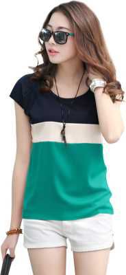 P SQUARE HANDWORK Party Half Sleeve Applique Women Red Top 