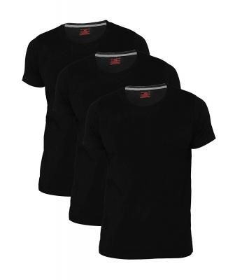 [Pack of 3] Chromozome Men's Plain Regular Fit T-Shirt