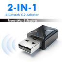 Pagaria 2 in 1 Bluetooth 5.0 Transmitter Receiver 3.5mm Stereo Audio Adapter, Model: KN320...