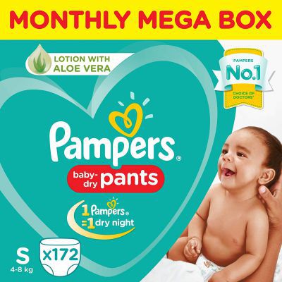 Pampers New Diapers Pants Monthly Box Pack, Small (172 Count)