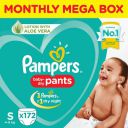 Pampers New Diapers Pants Monthly Box Pack, Small (172 Count)...