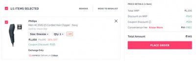 Philips Trimmer Upto 40% Off + Extra 10% Off Via Coupon