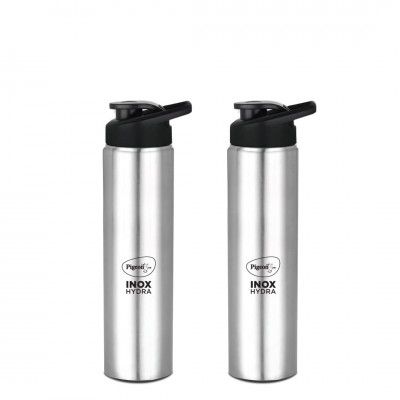 Pigeon INOX Hydra 750 700 ml Bottle (Pack of 2, Black, Steel/Chrome, Steel)