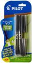 Pilot V7 Hi-Tecpoint Roller Ball Pen with Cartridge System - 2 Black Pens, 4 Black Cartridges...