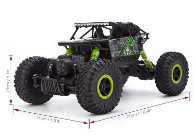 Popsugar Rock Crawler 1: 18 2.4GHz Remote Control Car 4WD Off Road RC Monster Truck Green
