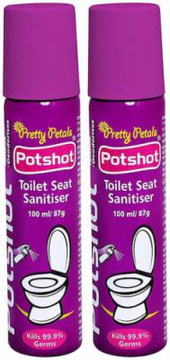 Potshot Toilet Seat Sanitiser Pack of 2 (2 x 100ml) - Get a germ free and sanitized toilet
