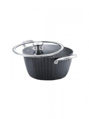 Prestige Durastone Hard Anod Black Non-Stick Casserole With Glass Lid - 4L