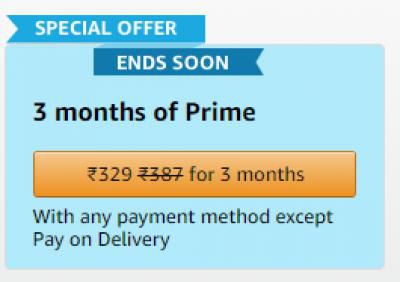 Amazon Prime membership for 3 months