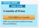 Amazon Prime membership for 3 months...