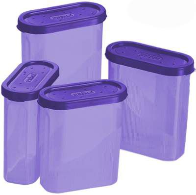 Primeway Plastic Spices 275ml Box, Weight 50g each, Pack of 4 (Purple)