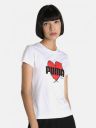 Puma Women White Relaxed Fit Heart Printed T-shirt...