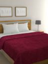 Raymond Home Solid Double Coral Blanket (Polyester, Maroon)...