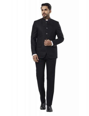 Raymond Solid Polyester Blend Full Sleeve Suit