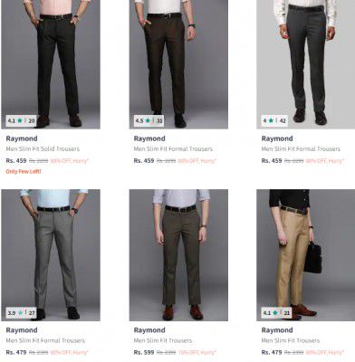 UPTO 70% OFF | Raymond Men's Trousers | Start @ 608