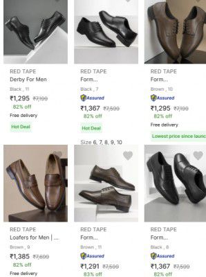 Upto 83% OFF ON Red Tape Men's Formal Shoes