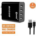 Regor [4 Port] 5 Amp Wall Charger Adapter/BIS Certified/Indian Plug for Mobiles&Tablets + Free Micro USB Cable...